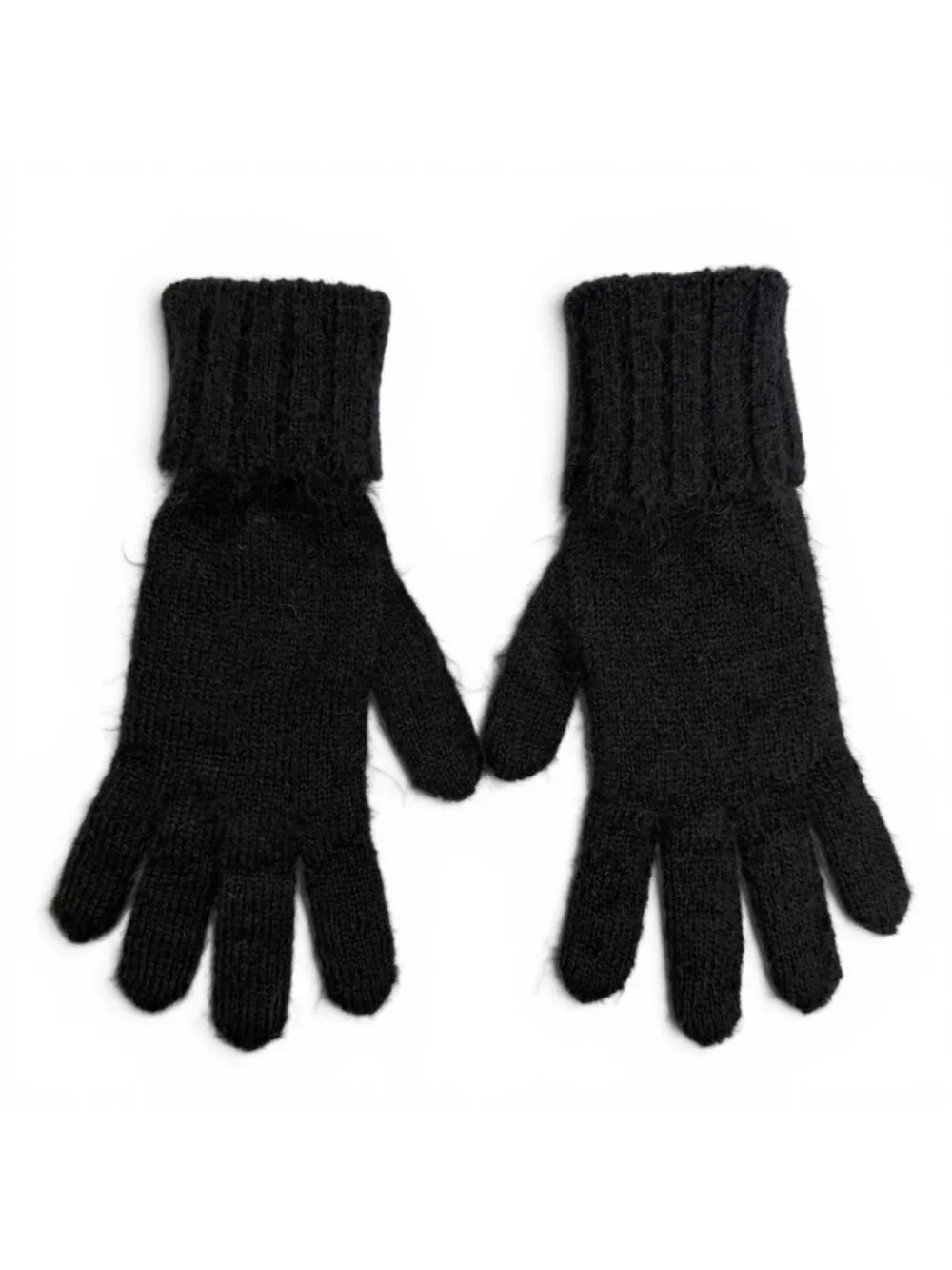 Louis Vuitton Gloves LV Script Mohair Wool Logo Embroidery Knit Black
